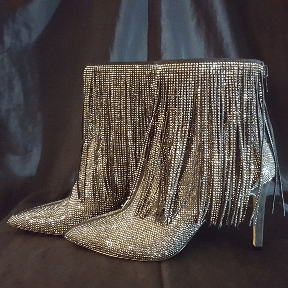 INC International Concepts Shoes - NIB Crystal Fringe Booties